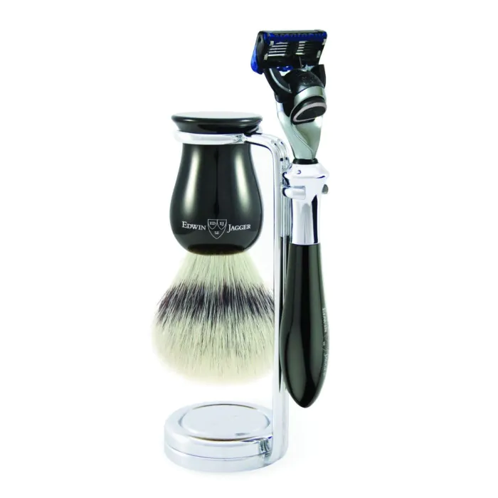 Edwin Jagger Gillette® Fusion® ProGlide® Razor Shaving Set Plaza Imitation Ebony 3pc