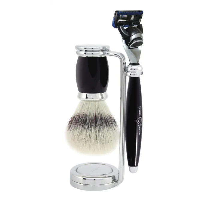 Edwin Jagger Gillette® Fusion® ProGlide® Razor Shaving Set Bulbous Black 3pc
