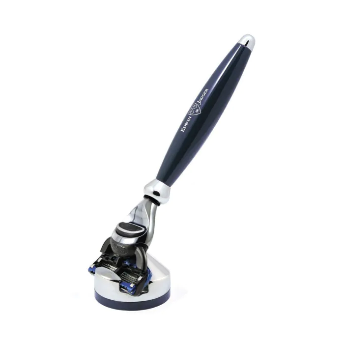 Edwin Jagger Gillette® Mach3® or Fusion® ProGlide® Razor Shaving Set Bulbous Blue 2pc