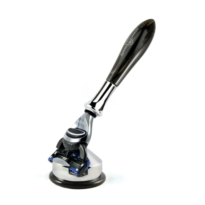 Edwin Jagger Gillette® Mach3® Or Fusion® ProGlide® Razor Shaving Set Plaza Imitation Marble Black 2pc