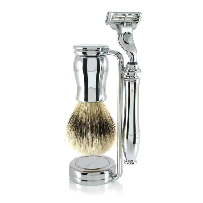 Edwin Jagger Gillette® Mach3® Razor Shaving Set Chatsworth Chrome 3pc