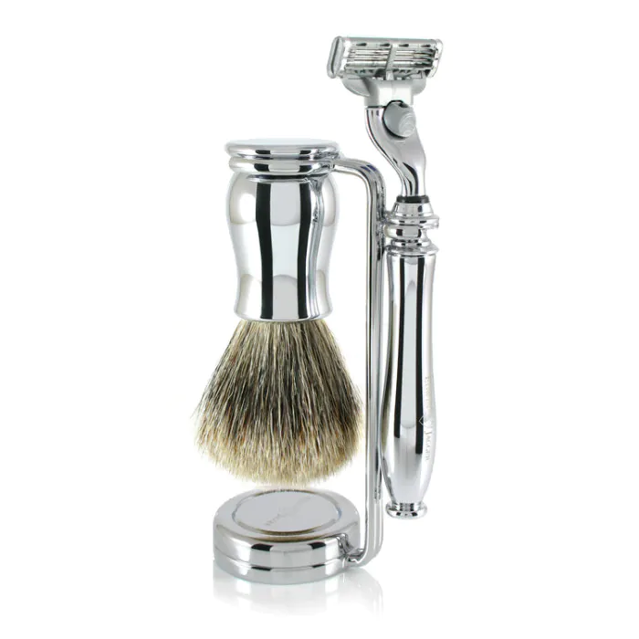 Edwin Jagger Gillette® Mach3® Razor Shaving Set Chatsworth Chrome 3pc