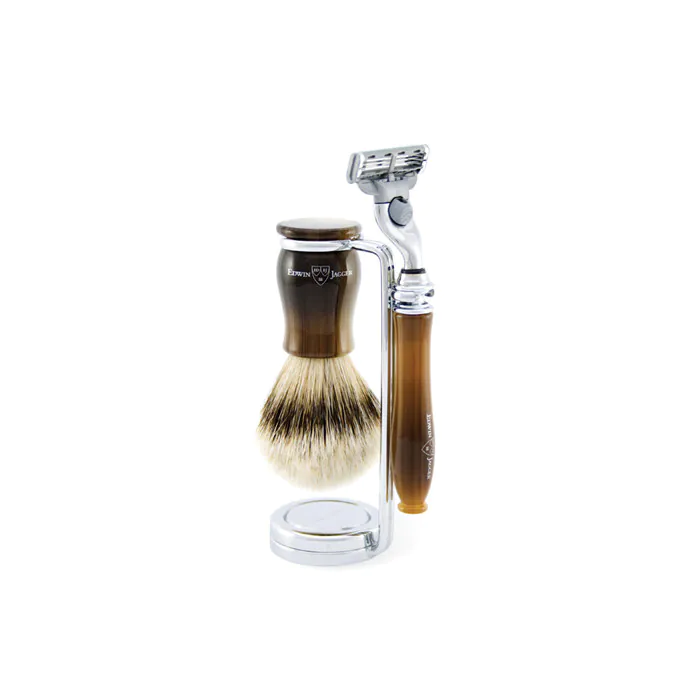 Edwin Jagger Gillette® Mach3® Razor Shaving Set Chatsworth Imitation Light Horn 3pc