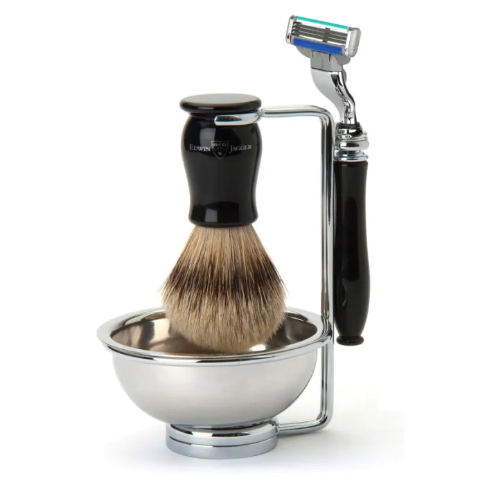 Edwin Jagger Gillette® Mach3® Razor Shaving Set Chatsworth Imitation Ebony 4pc