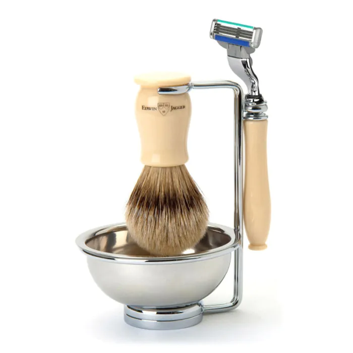 Edwin Jagger Gillette® Mach3® Razor Shaving Set Chatsworth Imitation Ivory 4pc