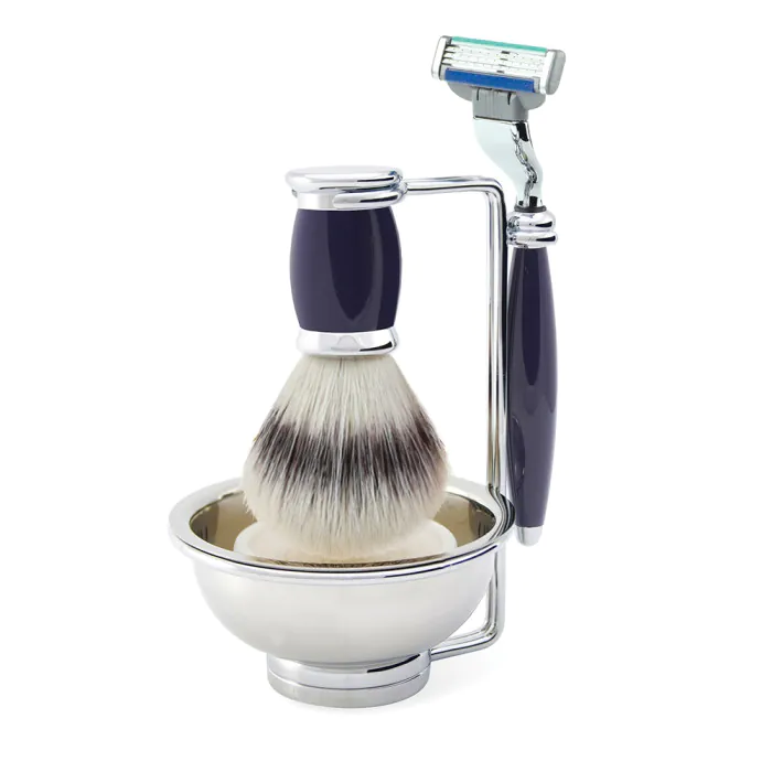 Edwin Jagger Gillette® Mach3® Razor Shaving Set Bulbous Blue 4pc