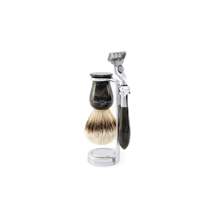 Edwin Jagger Gillette® Mach3® Razor Shaving Set Plaza Imitation Marble Black 3pc