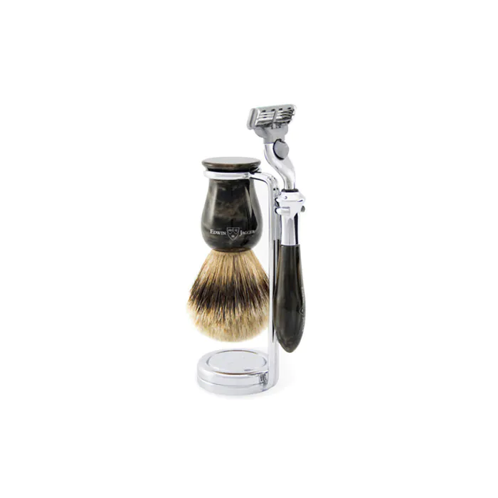 Edwin Jagger Gillette® Mach3® Razor Shaving Set Plaza Imitation Marble Black 3pc