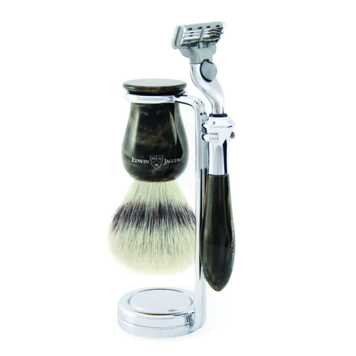 Edwin Jagger Gillette® Mach3® Razor Shaving Set Plaza Imitation Marble Black 3pc