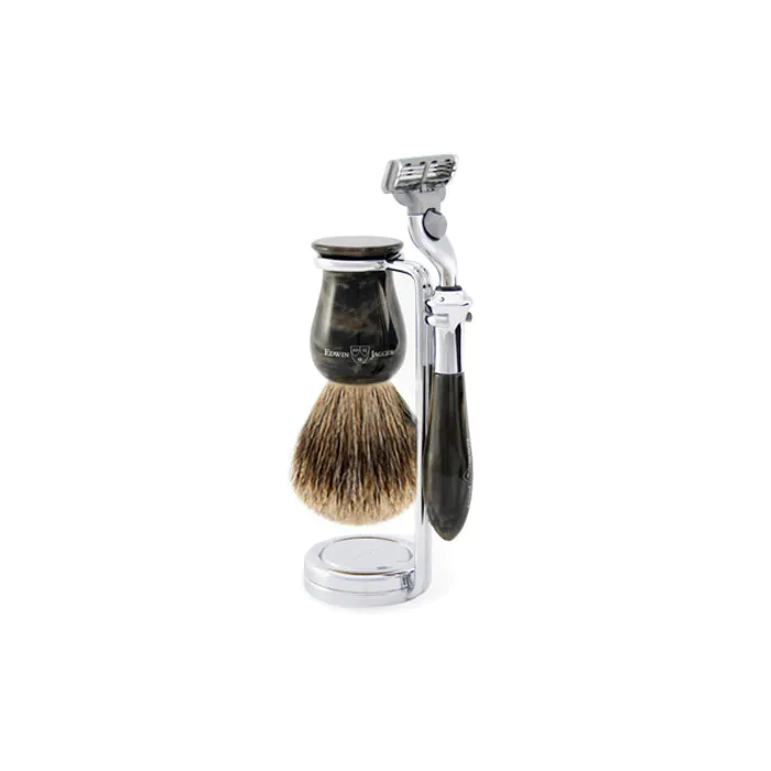 Edwin Jagger Gillette® Mach3® Razor Shaving Set Plaza Imitation Marble Black 3pc
