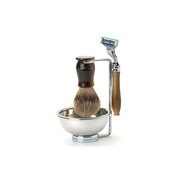 Edwin Jagger Gillette® Mach3® Razor Shaving Set Chatsworth Imitation Light Horn 4pc