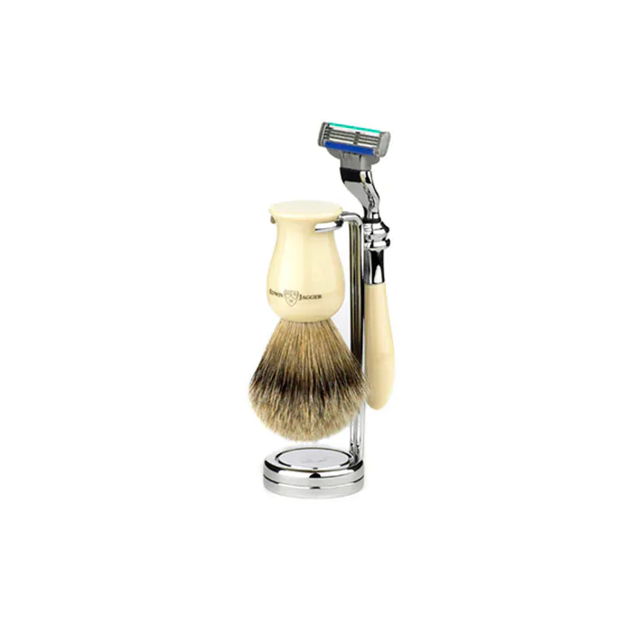 Edwin Jagger Gillette® Mach3® Razor Shaving Set Plaza Imitation Ivory 3pc