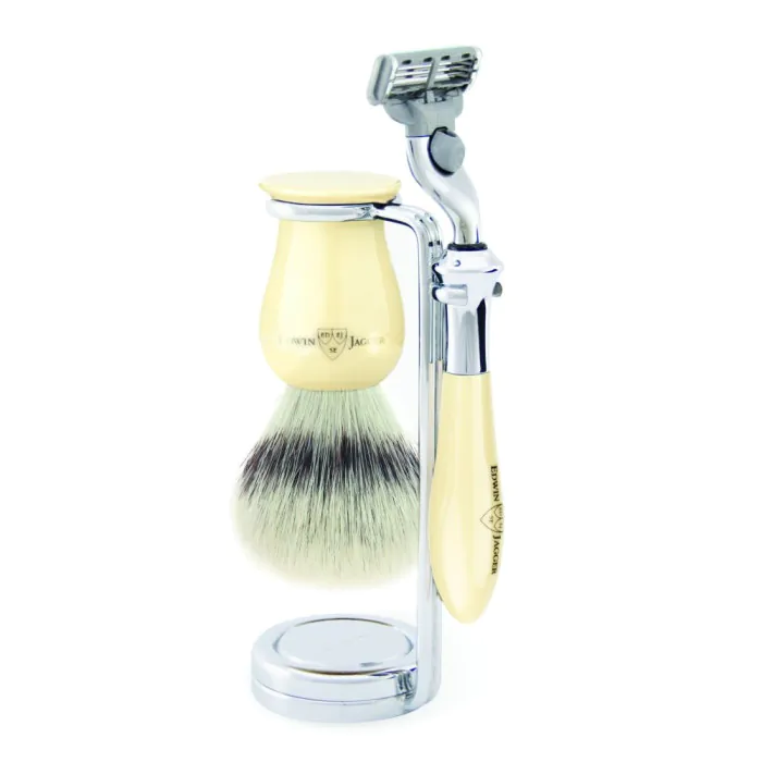 Edwin Jagger Gillette® Mach3® Razor Shaving Set Plaza Imitation Ivory 3pc
