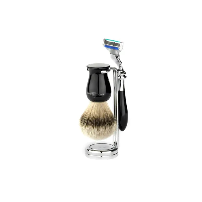 Edwin Jagger Gillette® Mach3® Razor Shaving Set Plaza Imitation Ebony 3pc