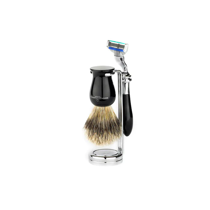 Edwin Jagger Gillette® Mach3® Razor Shaving Set Plaza Imitation Ebony 3pc