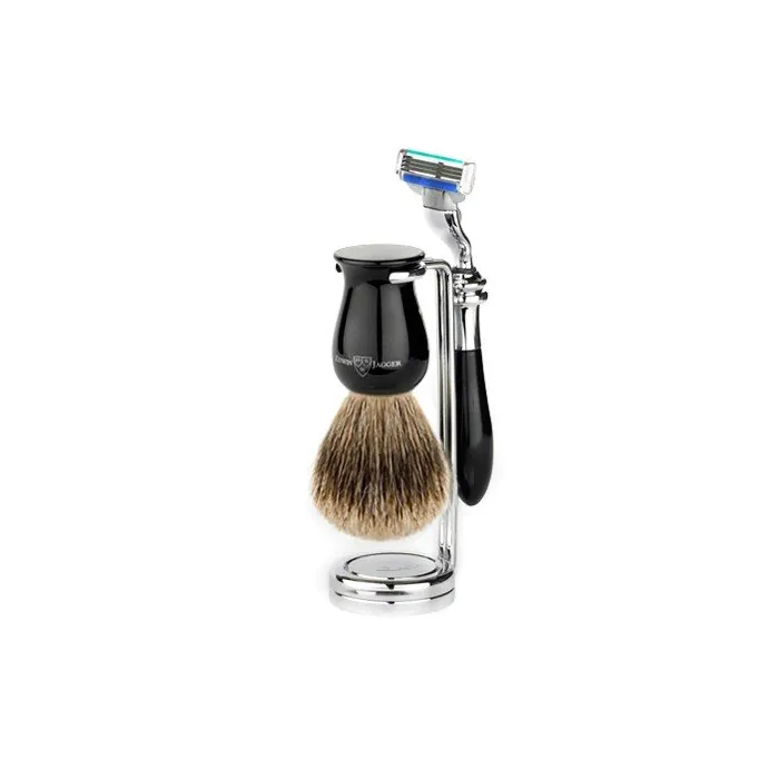 Edwin Jagger Gillette® Mach3® Razor Shaving Set Plaza Imitation Ebony 3pc