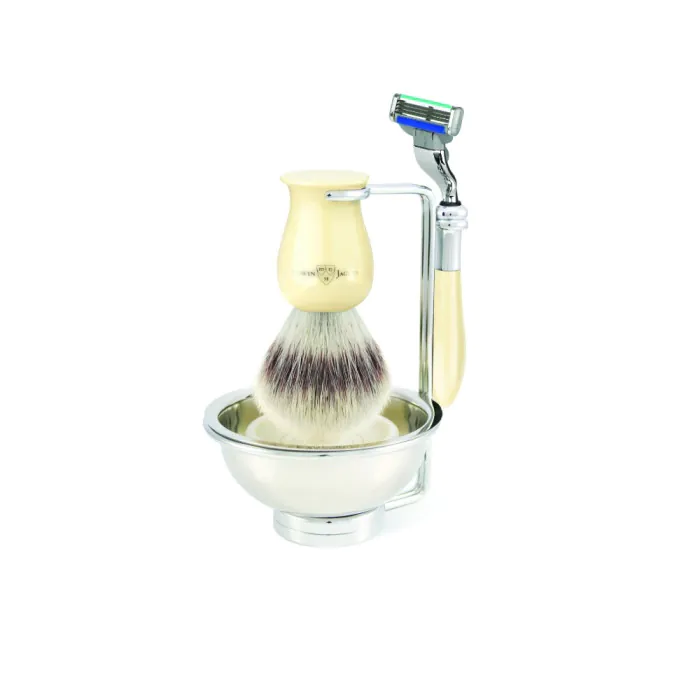 Edwin Jagger Gillette® Mach3® Razor Shaving Set Plaza Imitation Ivory 4pc