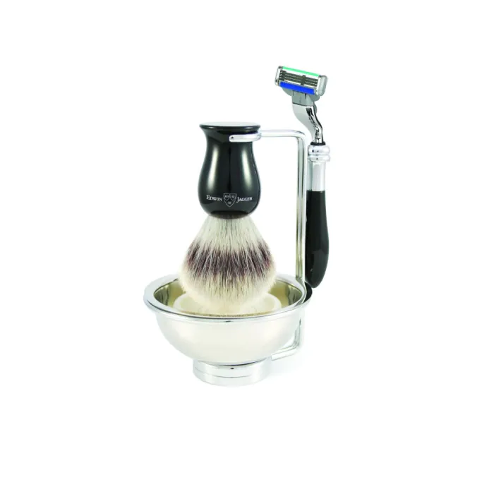 Edwin Jagger Gillette® Mach3® Razor Shaving Set Plaza Imitation Ebony 4pc