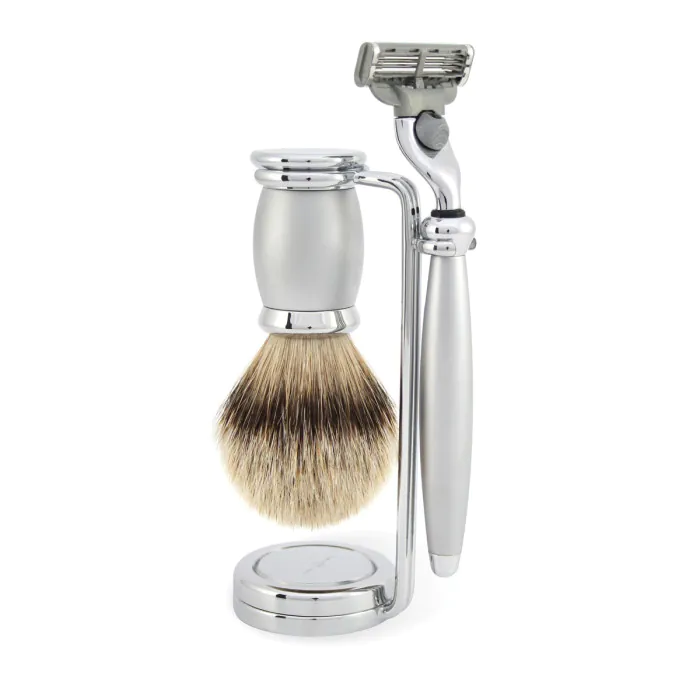 Edwin Jagger Gillette® Mach3® Razor Shaving Set Bulbous Satin 3pc