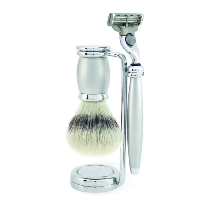 Edwin Jagger Gillette® Mach3® Razor Shaving Set Bulbous Satin 3pc