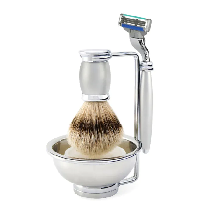 Edwin Jagger Gillette® Mach3® Razor Shaving Set Bulbous Satin 4pc
