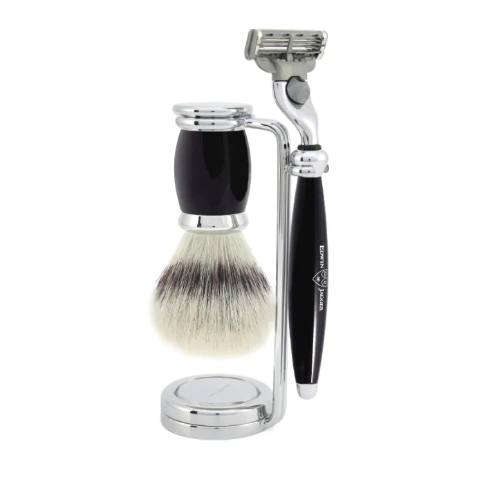 Edwin Jagger Gillette® Mach3® Razor Shaving Set Bulbous Black 3pc