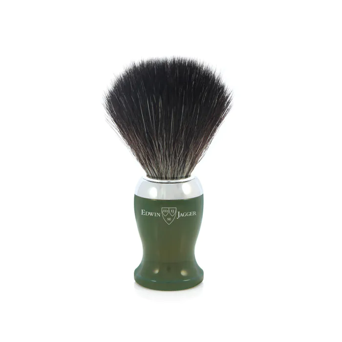 Edwin Jagger Green Shaving Brush (Black Synthetic)
