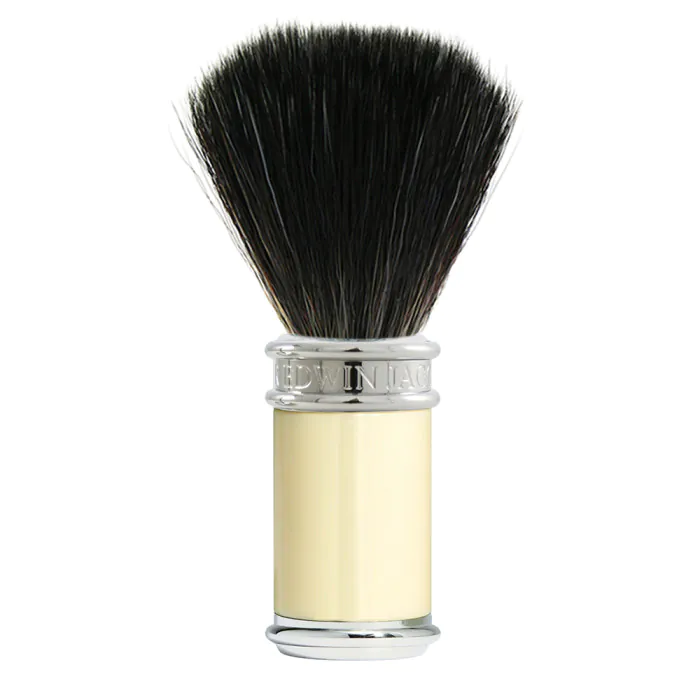 Edwin Jagger Imitation Ivory & Chrome Shaving Brush (Black Synthetic)