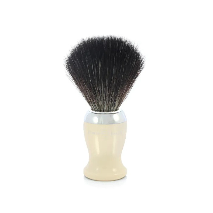 Edwin Jagger Imitation Ivory Shaving Brush (Black Synthetic)
