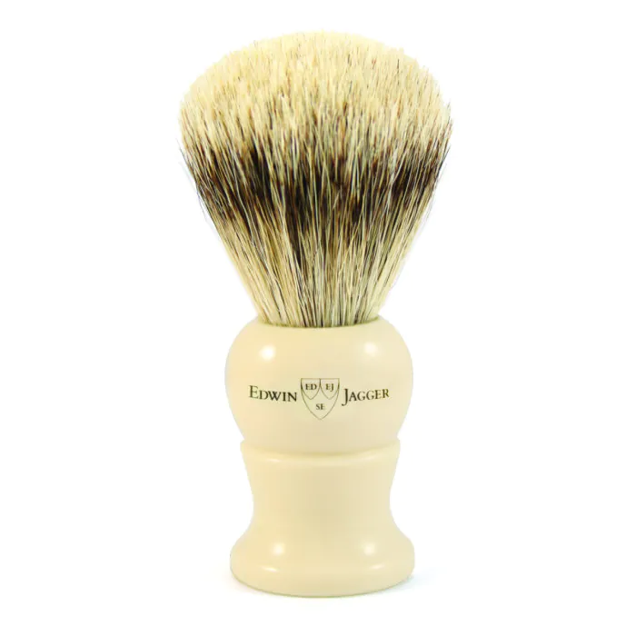 Edwin Jagger Imitation Ivory Shaving Brush (Super Badger)