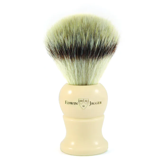 Edwin Jagger Imitation Ivory Shaving Brush (Synthetic Silver Tip)