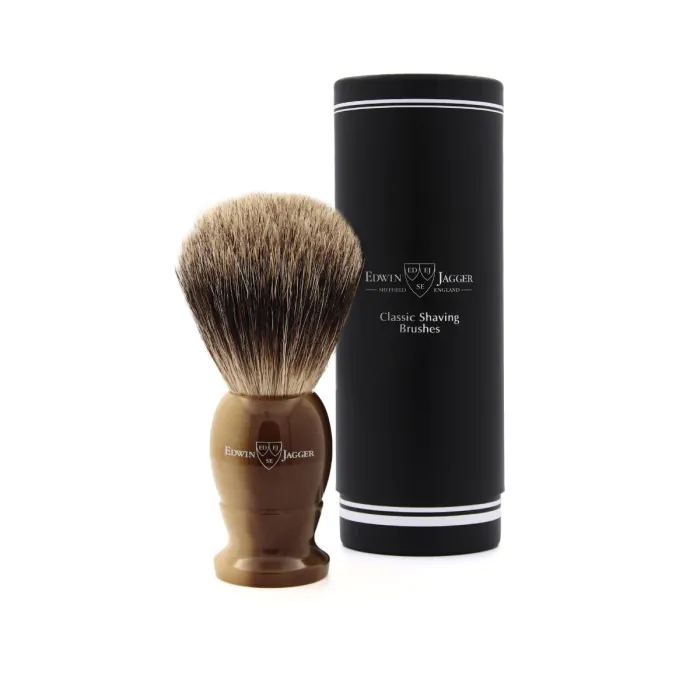 Edwin Jagger Imitation Light Horn Shaving Brush (Best Badger)