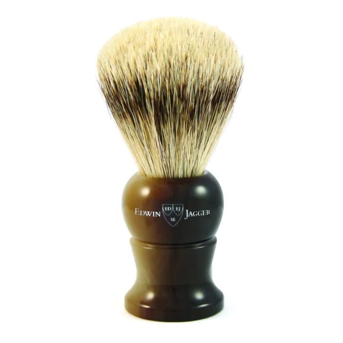 Edwin Jagger Imitation Light Horn Shaving Brush (Super Badger)