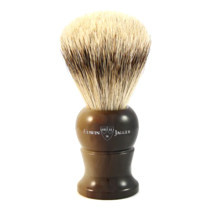Edwin Jagger Imitation Light Horn Shaving Brush (Super Badger)