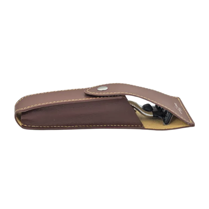 Edwin Jagger Leather Razor Case (Brown)