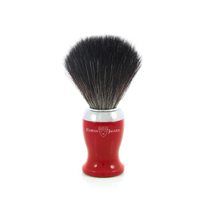Edwin Jagger Red Shaving Brush (Black Synthetic) Edwin Jagger Red Shaving Brush (Black Synthetic)