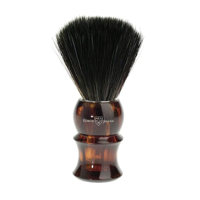 Edwin Jagger Shaving Brush Imitation Tortoiseshell (Black Synthetic)