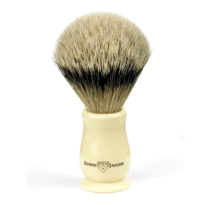 Edwin Jagger Silvertip Badger Shaving Brush Chatsworth Imitation Ivory
