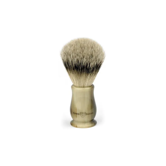 Edwin Jagger Silvertip Badger Shaving Brush Chatsworth Imitation Light Horn