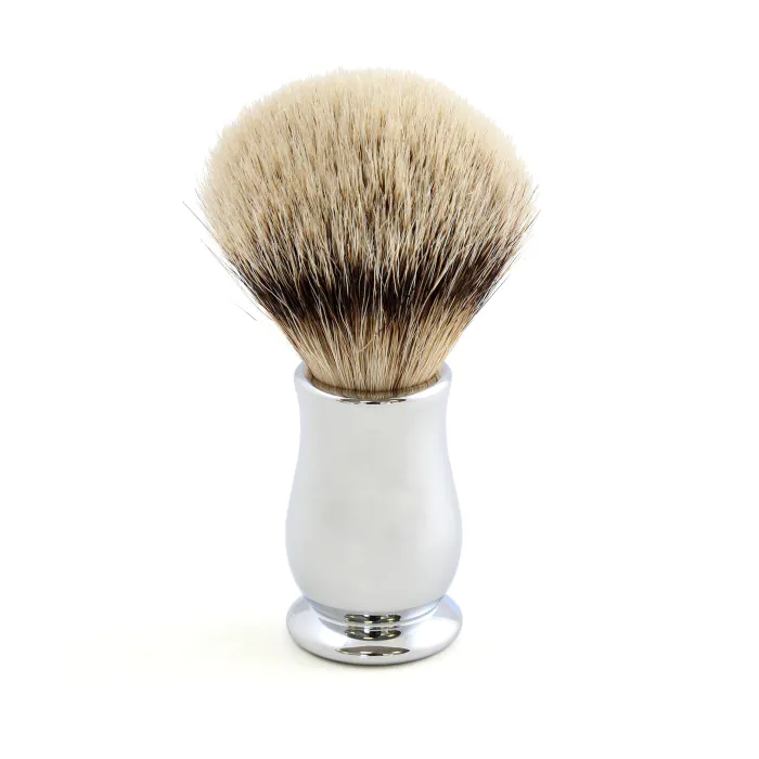 Edwin Jagger Silvertip Badger Shaving Brush Chatsworth Chrome