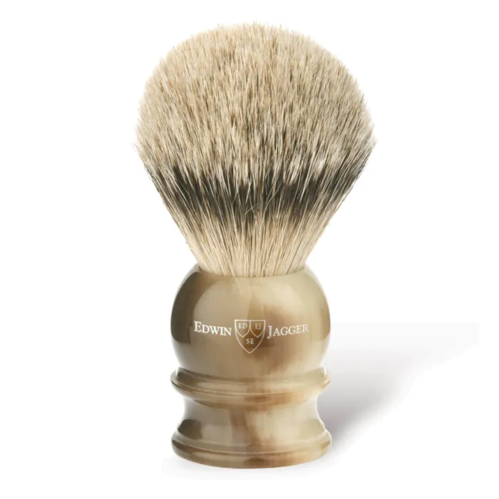 Edwin Jagger Silvertip Badger Shaving Brush Imitation Light Horn