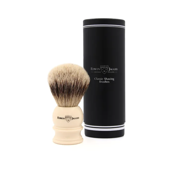Edwin Jagger Silvertip Badger Shaving Brush Imitation Ivory