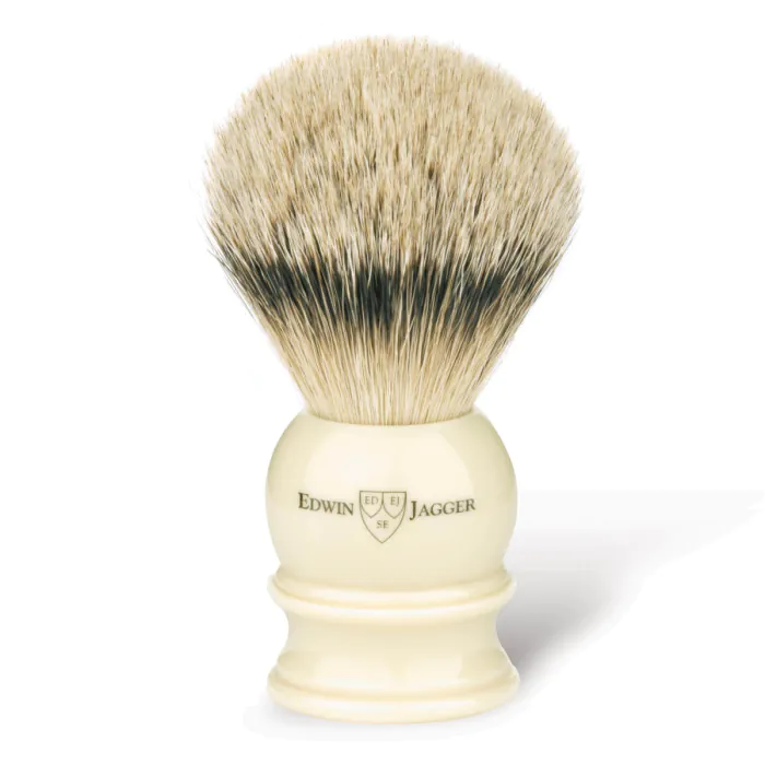 Edwin Jagger Silvertip Badger Shaving Brush Imitation Ivory