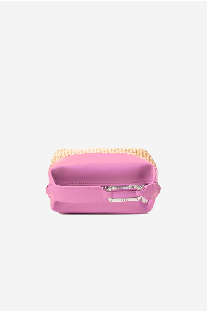 Eéra Leather And Straw Moon Bag
