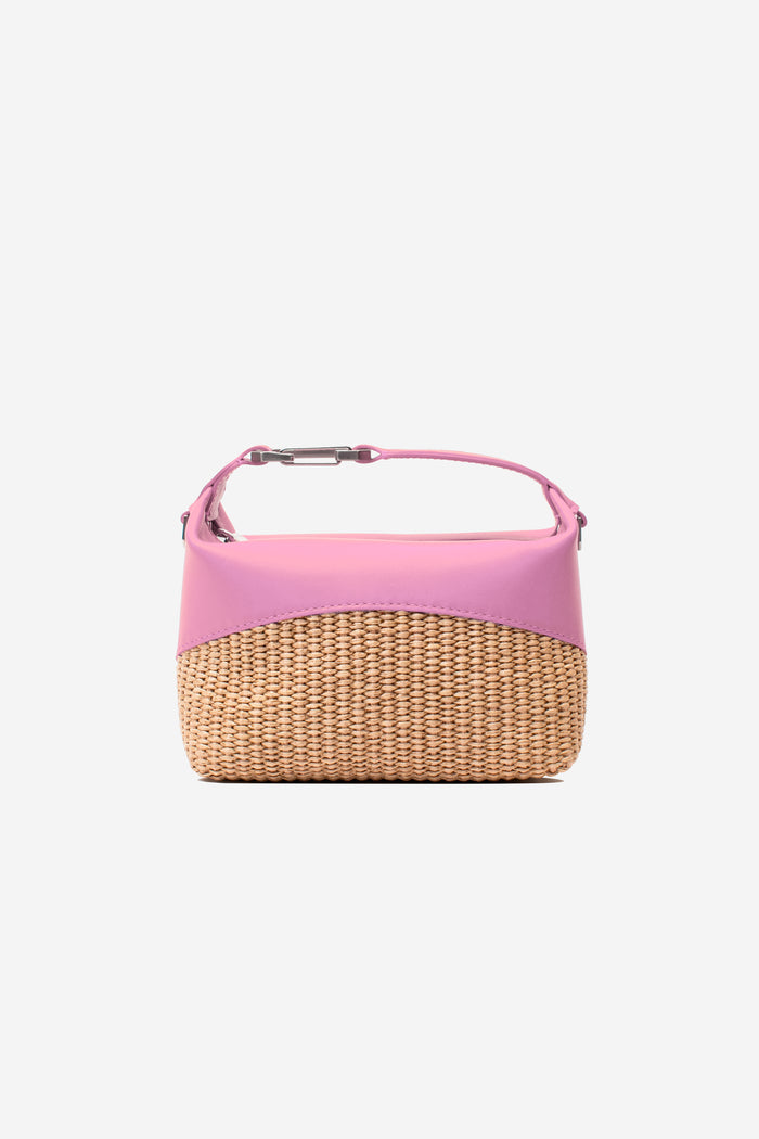 eéra Leather and Straw Moon Bag