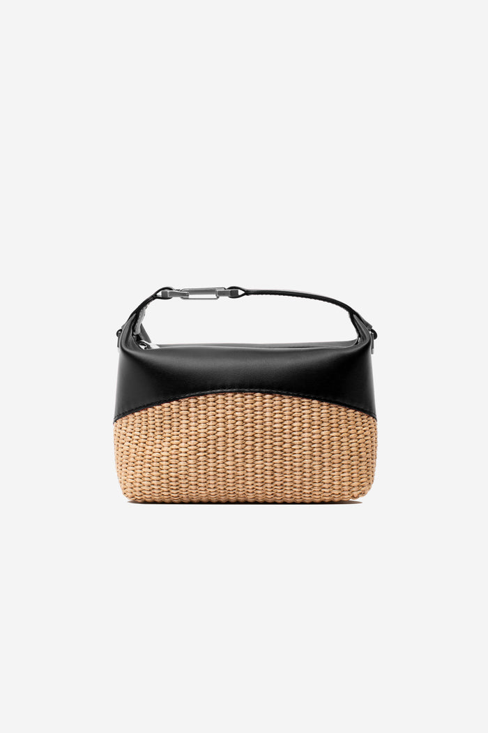 eéra Leather and Straw Moon Bag
