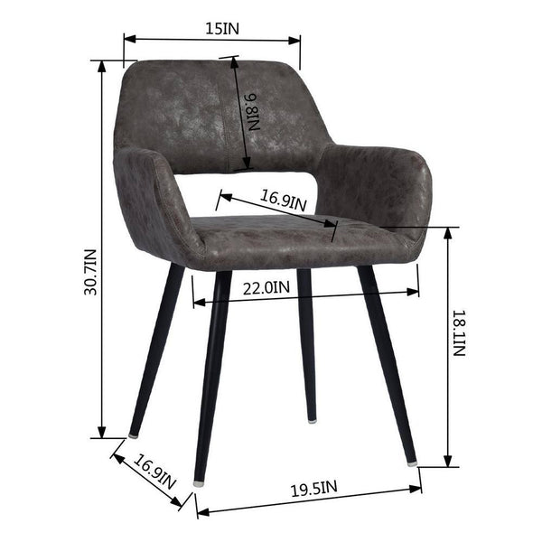 Eggree Set Of 11 CROMWELL Dining Chair - Pu Leather Brown With Metal Leg Set Of 11 CROMWELL Dining Chair - Pu Leather Brown With Metal Leg