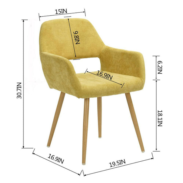 Eggree Set Of 11 CROMWELL Dining Chair - Velvet Yellow With Metal Leg Set Of 11 CROMWELL Dining Chair - Velvet Yellow With Metal Leg