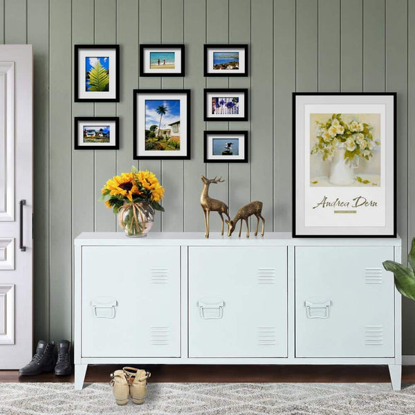 Eggree Set Of 12 MATAPOURI HD-MATAPOURI White Accent Cabinet With 3-Door Metal File Locker Set Of 12 MATAPOURI HD-MATAPOURI White Accent Cabinet With 3-Door Metal File Locker