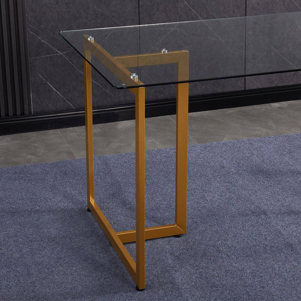 Eggree Set Of 12 SLIP 47 In. Tempered Glass Top Slip Gold Base Elegant Dining Table Set Of 12 SLIP 47 In. Tempered Glass Top Slip Gold Base Elegant Dining Table